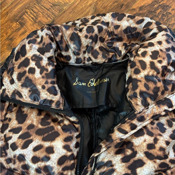 Sam Edelman Leopard Print Puffer Jacket - Small - Picture 3 of 6